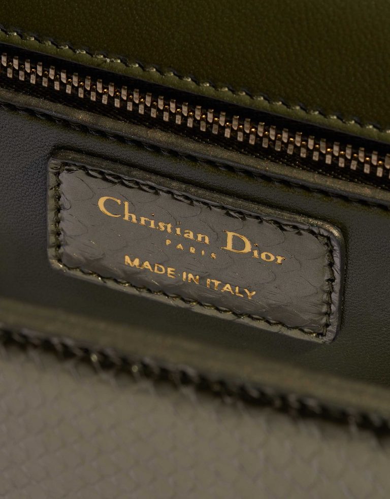 Pre-owned Dior bag 30 Montaigne Medium Python Green Metallic Green Logo | Sell your designer bag on Saclab.com