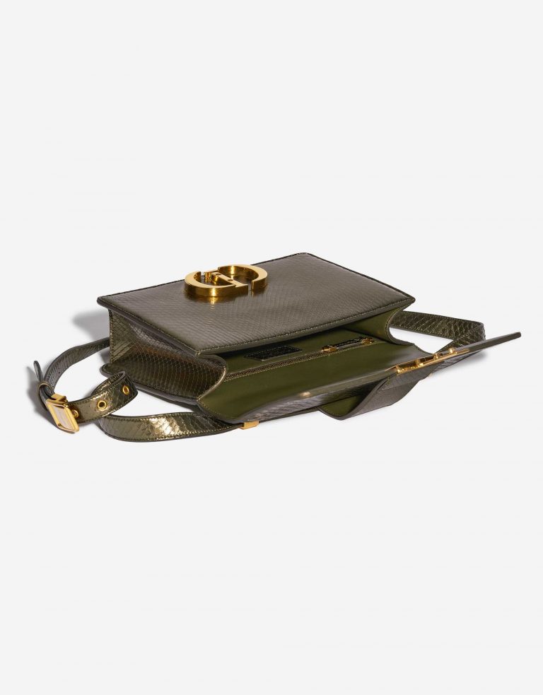 Pre-owned Dior bag 30 Montaigne Medium Python Green Metallic Green Inside | Sell your designer bag on Saclab.com