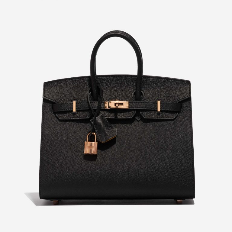 Pre-owned Hermès bag Birkin 25 HSS Epsom Black / Jaune Ambre Black Front | Sell your designer bag on Saclab.com