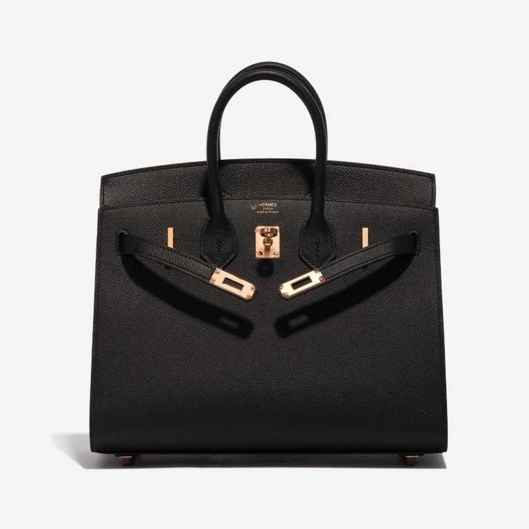 Pre-owned Hermès bag Birkin 25 HSS Epsom Black / Jaune Ambre Black Front Open | Sell your designer bag on Saclab.com