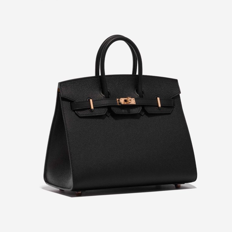 Pre-owned Hermès bag Birkin 25 HSS Epsom Black / Jaune Ambre Black Side Front | Sell your designer bag on Saclab.com