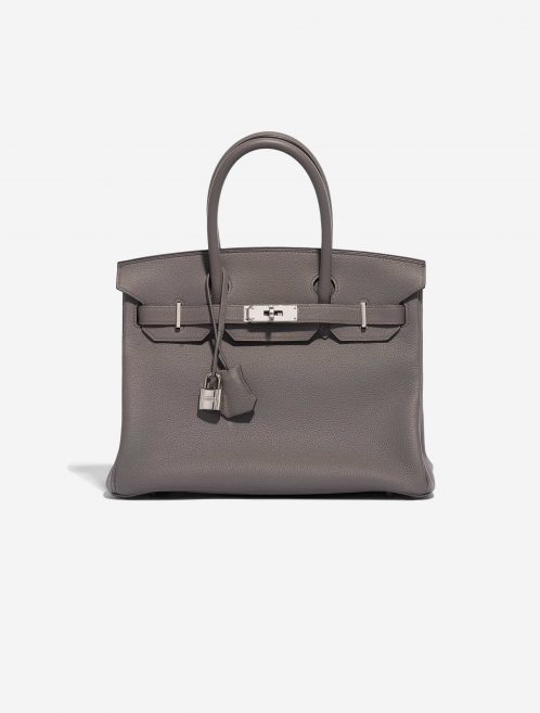 Pre-owned Hermès bag Birkin 30 Togo Gris Etain Grey Front | Sell your designer bag on Saclab.com