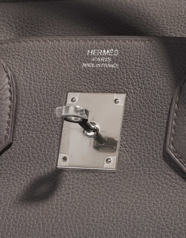 Pre-owned Hermès bag Birkin 30 Togo Gris Etain Grey Logo | Sell your designer bag on Saclab.com