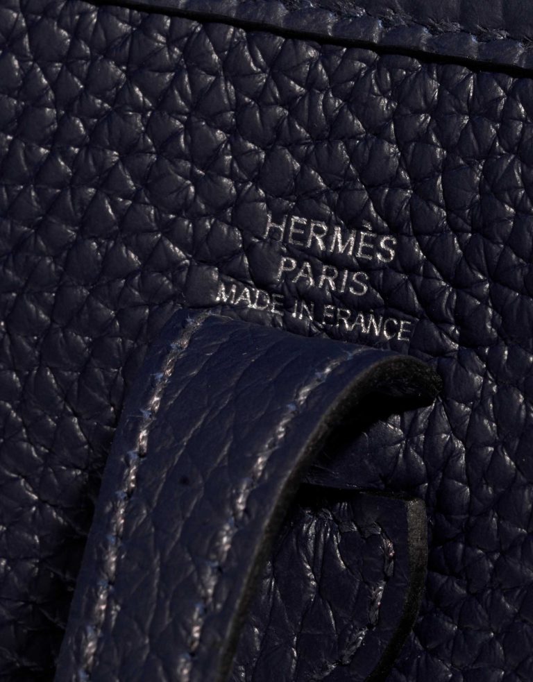 Pre-owned Hermès bag Evelyne 16 Clemence Blue Nuit / Blue Indigo Blue Logo | Sell your designer bag on Saclab.com
