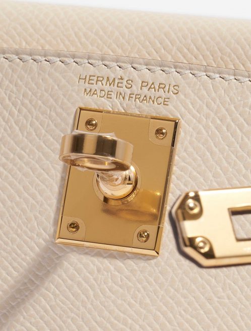 Pre-owned Hermès bag Kelly Mini Epsom Nata Grey Logo | Sell your designer bag on Saclab.com