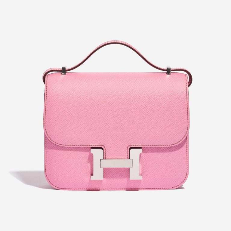 Pre-owned Hermès bag Constance 18 Epsom 5P Bubblegum Pink Front | Sell your designer bag on Saclab.com