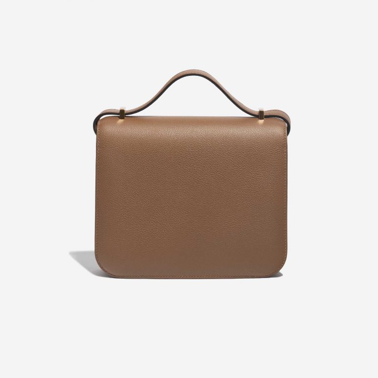 Pre-owned Hermès bag Constance 18 Evercolor Beige de Weimar Brown Back | Sell your designer bag on Saclab.com