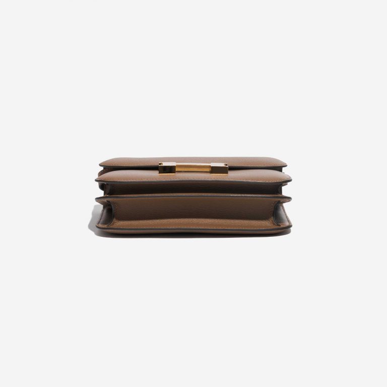 Pre-owned Hermès bag Constance 18 Evercolor Beige de Weimar Brown Bottom | Sell your designer bag on Saclab.com