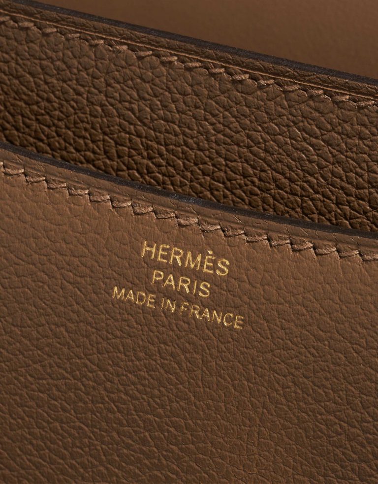 Pre-owned Hermès bag Constance 18 Evercolor Beige de Weimar Brown Logo | Sell your designer bag on Saclab.com