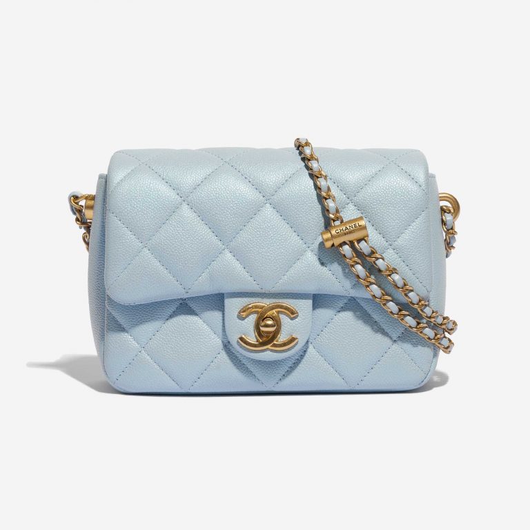 Pre-owned Chanel bag Timeless 21K Caviar Blue Blue Front | Sell your designer bag on Saclab.com