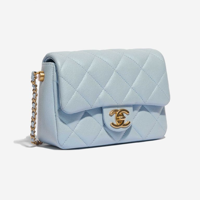 Pre-owned Chanel bag Timeless 21K Caviar Blue Blue Side Front | Sell your designer bag on Saclab.com
