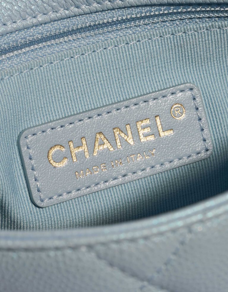Pre-owned Chanel bag Timeless 21K Caviar Blue Blue Logo | Sell your designer bag on Saclab.com