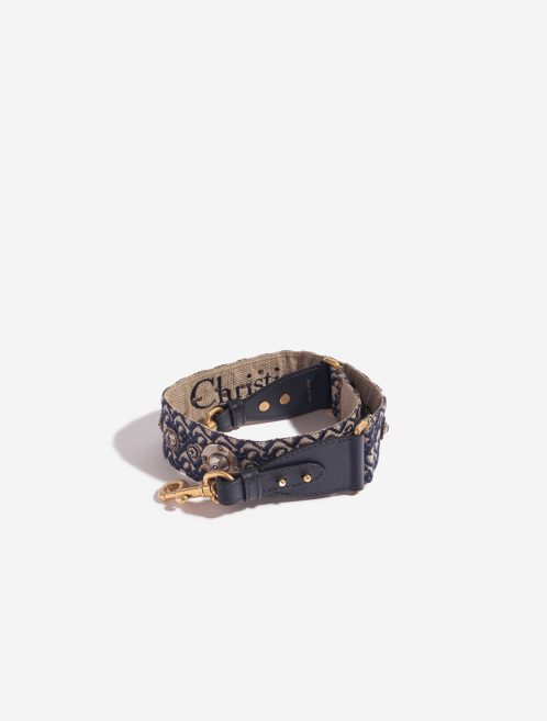 Pre-owned Dior bag Shoulder Strap Oblique Embroidery Blue Blue Front | Sell your designer bag on Saclab.com