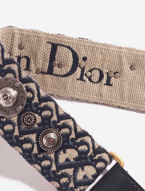 Pre-owned Dior bag Shoulder Strap Oblique Embroidery Blue Blue Logo | Sell your designer bag on Saclab.com
