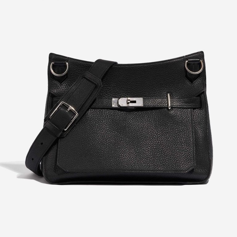 Pre-owned Hermès bag Jypsière 34 Clemence Black Black Front | Sell your designer bag on Saclab.com