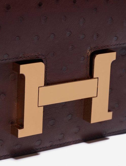 Pre-owned Hermès bag Constance 24 Ostrich Rouge Sellier Brown Closing System | Sell your designer bag on Saclab.com