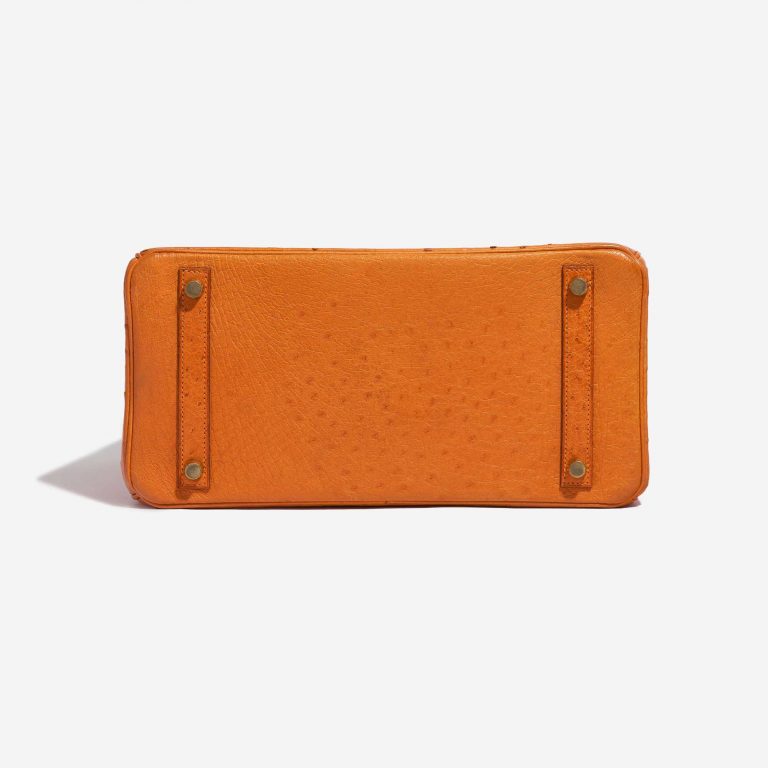 Pre-owned Hermès bag Birkin 30 Ostrich leather Orange Orange Bottom | Sell your designer bag on Saclab.com