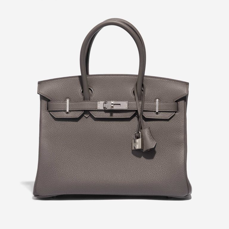 Pre-owned Hermès bag Birkin 30 Togo Gris Étain Front | Sell your designer bag on Saclab.com