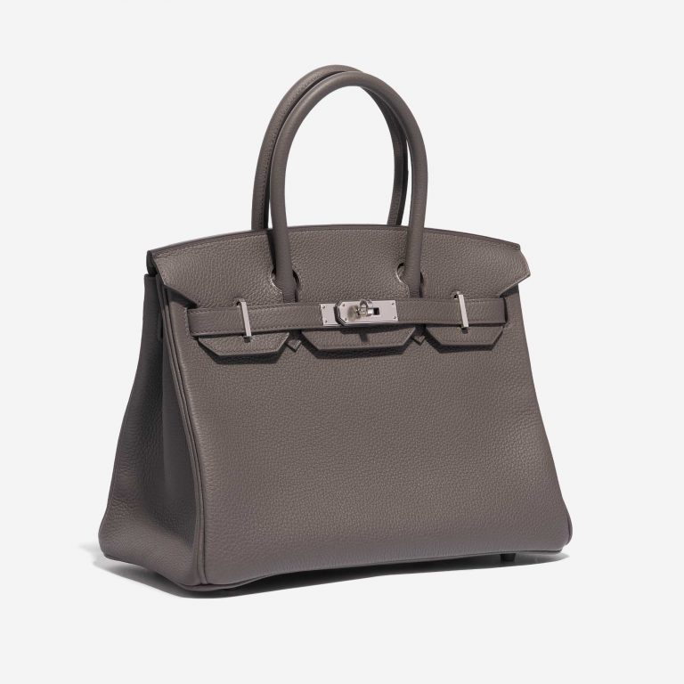 Pre-owned Hermès bag Birkin 30 Togo Gris Étain Side Front | Sell your designer bag on Saclab.com