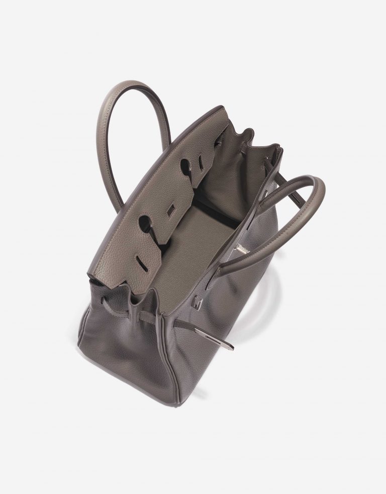 Pre-owned Hermès bag Birkin 30 Togo Gris Étain Inside | Sell your designer bag on Saclab.com