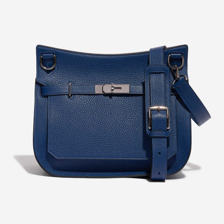 Pre-owned Hermès bag Jypsière 28 Clemence Deep Blue Blue Front | Sell your designer bag on Saclab.com