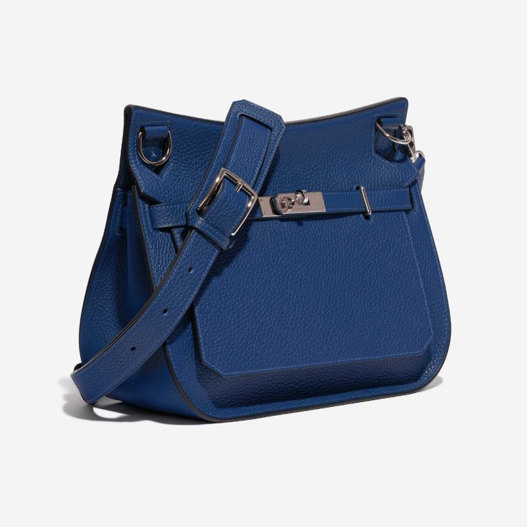 Pre-owned Hermès bag Jypsière 28 Clemence Deep Blue Blue Side Front | Sell your designer bag on Saclab.com