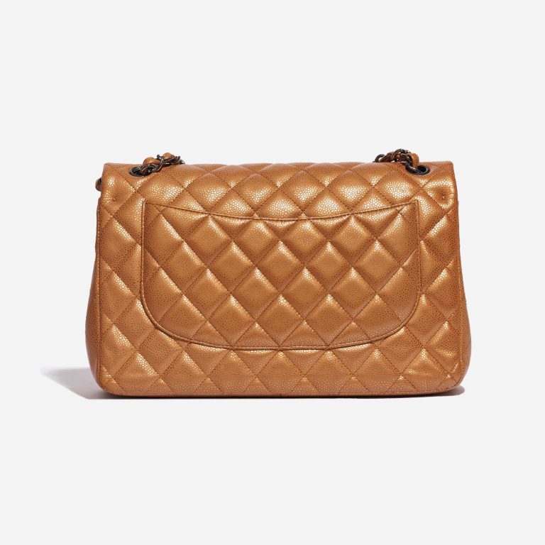 Pre-owned Chanel bag Timeless Jumbo Caviar Copper Gold, Orange Back | Sell your designer bag on Saclab.com