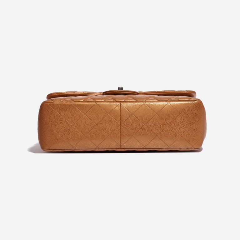 Pre-owned Chanel bag Timeless Jumbo Caviar Copper Gold, Orange Bottom | Sell your designer bag on Saclab.com