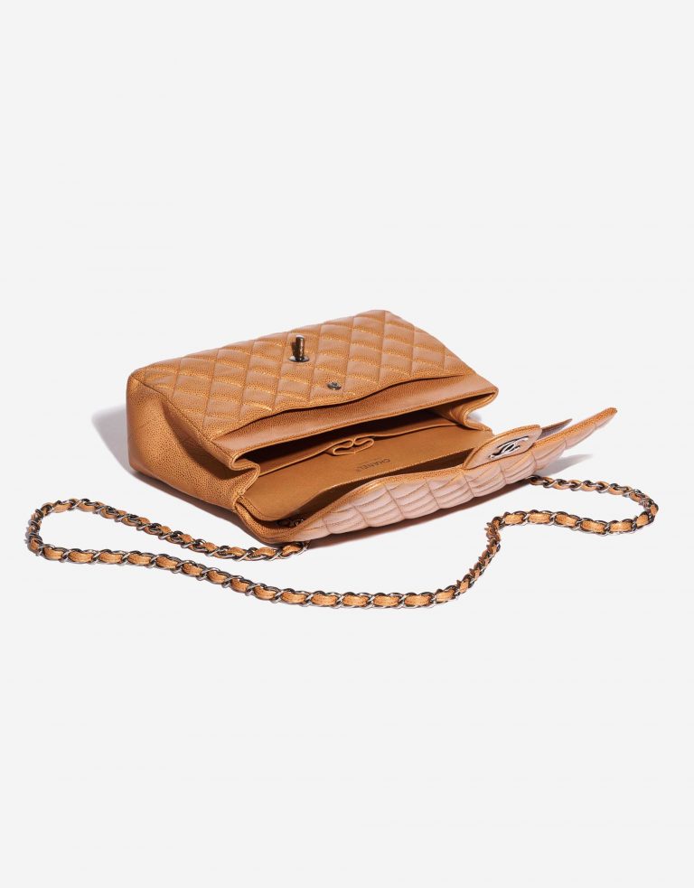 Pre-owned Chanel bag Timeless Jumbo Caviar Copper Gold, Orange Inside | Sell your designer bag on Saclab.com