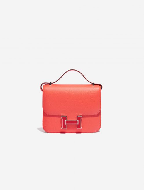 Pre-owned Hermès bag Constance 18 Epsom Rose Texas / Rouge de Coeur Red, Rose Front | Sell your designer bag on Saclab.com