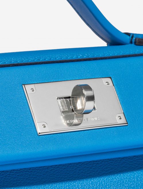 Pre-owned Hermès bag 24/24 21 Evercolor/ Swift Blue Frida Blue Closing System | Sell your designer bag on Saclab.com