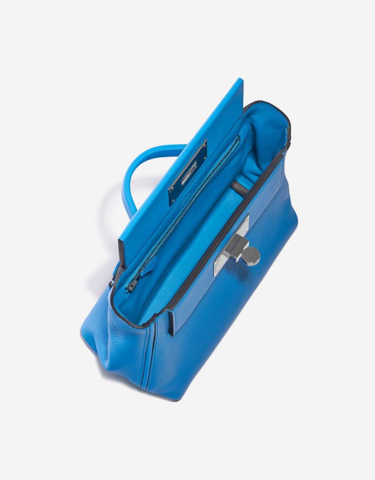 Pre-owned Hermès bag 24/24 21 Evercolor/ Swift Blue Frida Blue Inside | Sell your designer bag on Saclab.com
