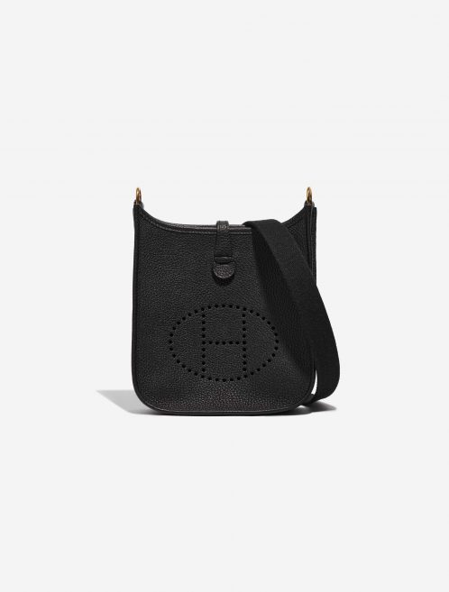 Pre-owned Hermès bag Evelyne 16 Clemence Black Black Front | Sell your designer bag on Saclab.com