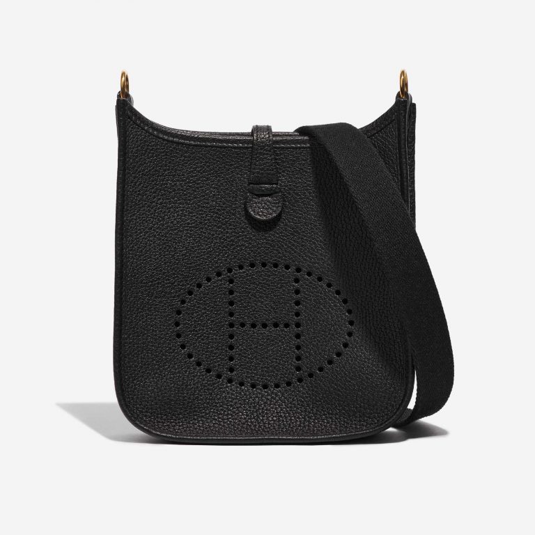 Pre-owned Hermès bag Evelyne 16 Clemence Black Black Front | Sell your designer bag on Saclab.com
