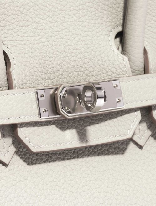 Pre-owned Hermès bag Hermes Birkin 25 Togo Gris Perle White Closing System | Sell your designer bag on Saclab.com