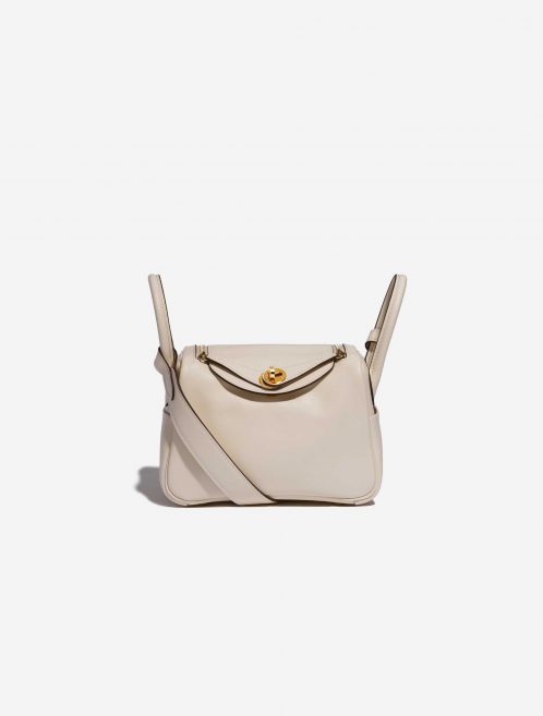 Pre-owned Hermès bag Lindy Mini Swift Nata Beige, White Front | Sell your designer bag on Saclab.com