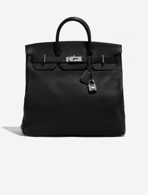 Pre-owned Hermès bag Haut à Courroies 40 Togo Black Black Front | Sell your designer bag on Saclab.com