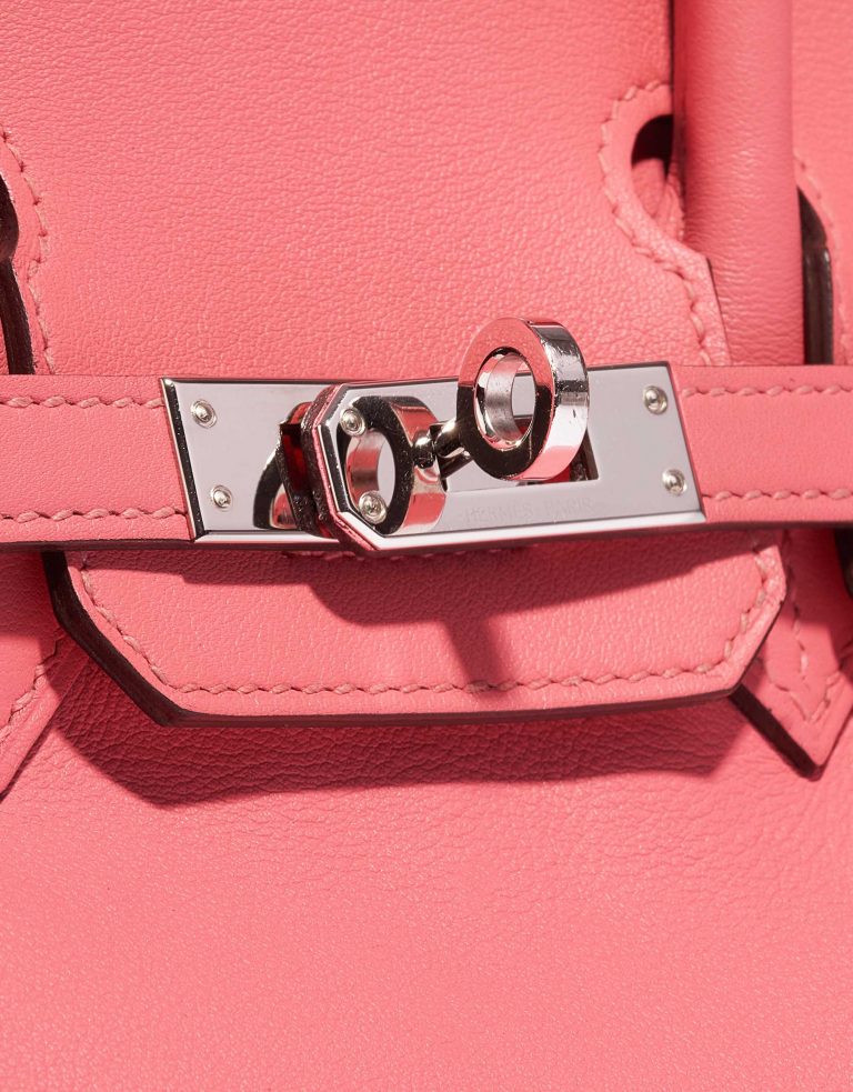 Pre-owned Hermès bag Birkin 25 Swift Rose Azalée Rose Closing System | Sell your designer bag on Saclab.com