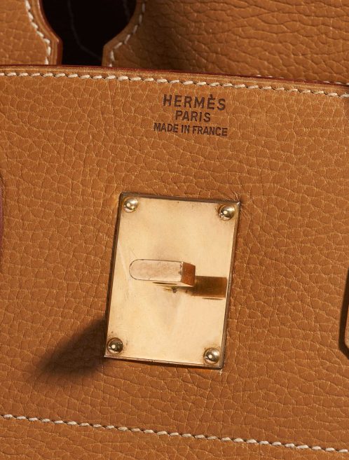 Pre-owned Hermès bag Haut à Courroies 45 Vache Ardennes Gold Brown Logo | Sell your designer bag on Saclab.com