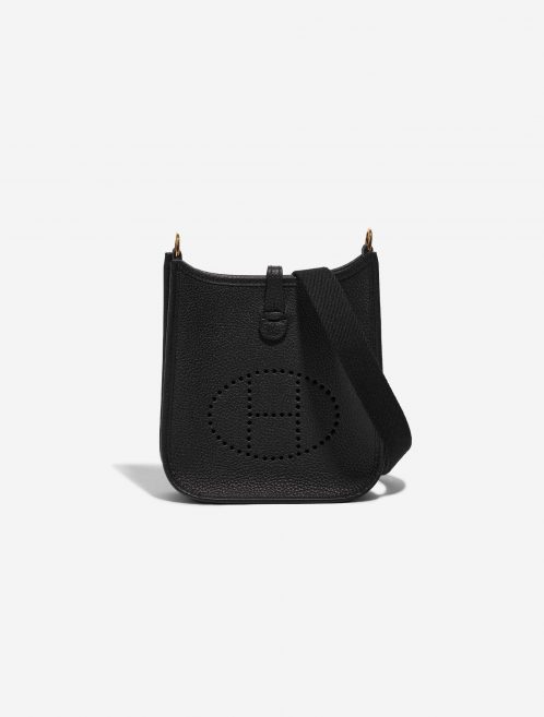 Pre-owned Hermès bag Evelyne 16 Clemence Black Black Front | Sell your designer bag on Saclab.com