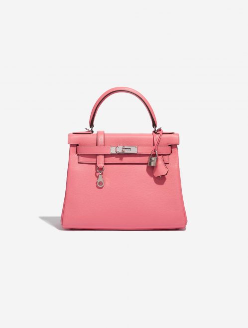 Pre-owned Hermès bag Kelly 28 Verso Evercolor Rose D’Été / Terre Battue Pink, Rose Front | Sell your designer bag on Saclab.com
