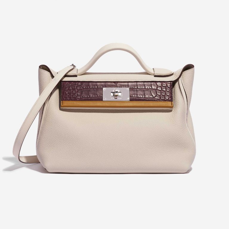 Pre-owned Hermès bag 24/24 29 Togo / Swift / Alligator Craie / Nata / Bordeaux / Sesame Beige, Brown Front | Sell your designer bag on Saclab.com