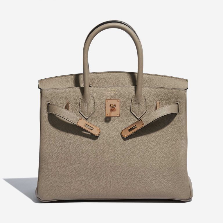 Pre-owned Hermès bag Birkin 30 Togo Gris Tourterelle Grey Front Open | Sell your designer bag on Saclab.com
