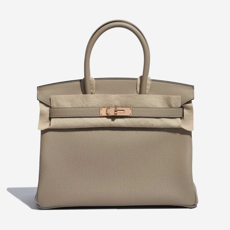 Pre-owned Hermès bag Birkin 30 Togo Gris Tourterelle Grey Front Velt | Sell your designer bag on Saclab.com