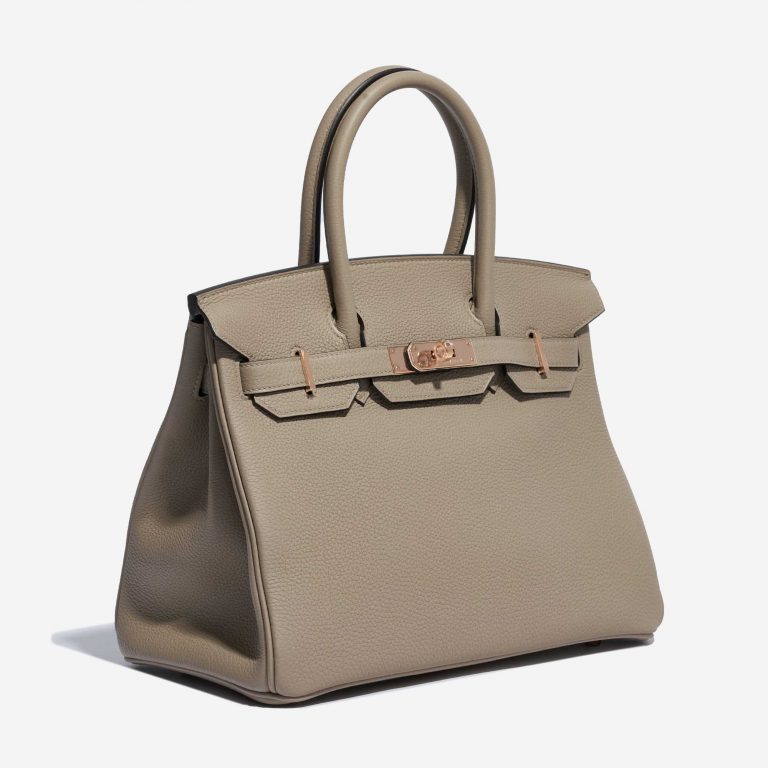 Pre-owned Hermès bag Birkin 30 Togo Gris Tourterelle Grey Side Front | Sell your designer bag on Saclab.com