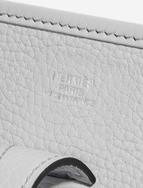 Pre-owned Hermès bag Evelyne 29 Taurillon Clemence Pale Blue Blue Logo | Sell your designer bag on Saclab.com