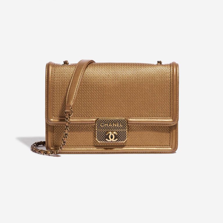 Pre-owned Chanel bag Flap Bag Small Lamb Gold Gold Front | Sell your designer bag on Saclab.com