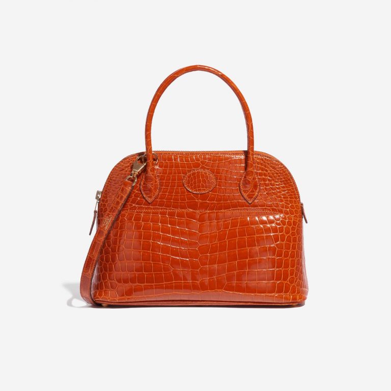 Pre-owned Hermès bag Bolide 27 Porosus Crocodile Orange H Orange Front | Sell your designer bag on Saclab.com