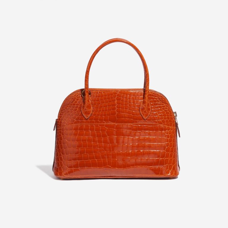 Pre-owned Hermès bag Bolide 27 Porosus Crocodile Orange H Orange Back | Sell your designer bag on Saclab.com