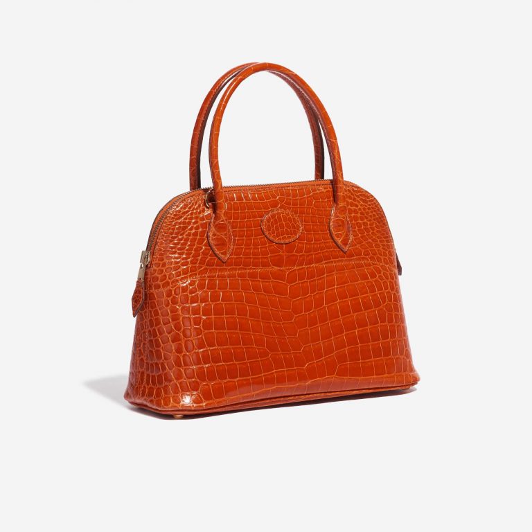 Pre-owned Hermès bag Bolide 27 Porosus Crocodile Orange H Orange Side Front | Sell your designer bag on Saclab.com